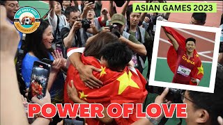 #AsianGames2023 : Chinese Athlete Xie Zhenye’s  Touching Moment with Wife After Winning 100m❤️