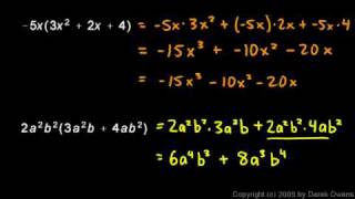 Prealgebra 10.4b - Multiplying a Monomial and a Polynomial