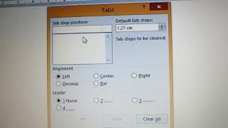 How to insert tabular stop