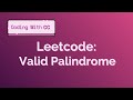 Valid Palindrome Leetcode Java
