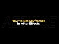 How to add a keyframe in After Effects - AEJuice Tutorials