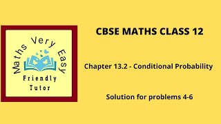 Conditional Probability- Exercise 13.2 (4 to 6) cbse class 12 maths, ncert syllabus in tamil