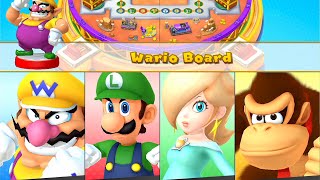 Mario Party 10 - Amiibo Party - Wario Board - Wario vs Luigi vs Rosalina vs DK | Master Difficulty