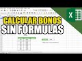 Como Calcular las horas Extras o Bonos de Puntualidad En excel Sin Fórmulas | Método Fácil