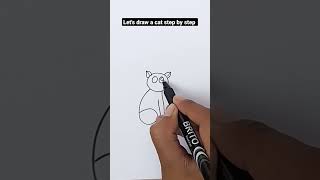how to draw a cat with 61 | easy cat drawing #cat #cats #catdrawing #easydrawing #shorts