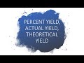 Percent Yield,Theoretical Yield,Actual Yield