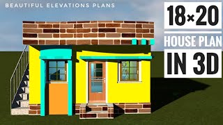 18 by 20 small house design by prems home plan | village side small home plans in 3d