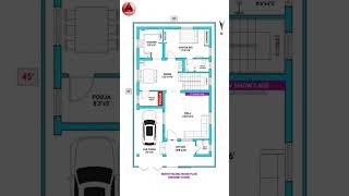 45 x 26 House Plan, 45 by 26 Home Plan, 45*26 House Plan, 1BHK House, #shorts  #homedesign #homeplan