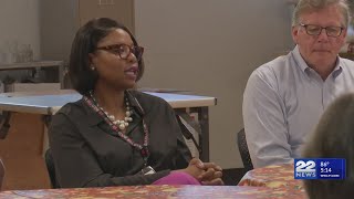 New Amherst Superintendent Dr. Xiomara Herman meets with residents