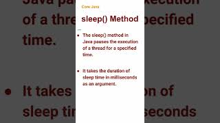 sleep() Method (70) #corejava