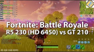 Radeon R5 230 (HD 6450) vs. GeForce GT 210 - Fortnite: Battle Royale - Very low spec