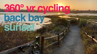 360° VR Cycling NEWPORT BACK BAY Sunset [30 MIN - NO MUSIC]