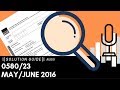 0580/23 May/June 2016 Marking Scheme (MS) *Audio Voice Over