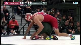 Brock Hardy Nebraska Husker Wrestling vs Jaden Crumpler Michigan State 141 1/26/25 #wrestling