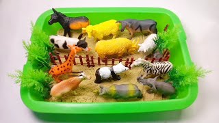 Cow Giraffe Elephant Tiger Panda Rhinoceros Animal Toys, Asmr