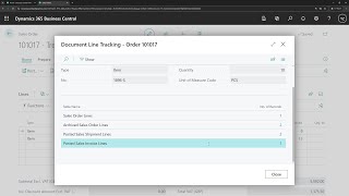 Business Central short video: Tracking Document Lines on the sales order