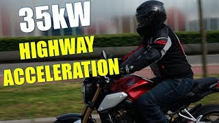 2019 Honda CB650R 35kW A2 acceleration entering the highway