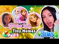 decorating the INTERIORS of our DISNEY PRINCESS Tiny Homes in The Sims 4 (PART 2)