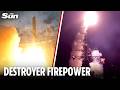 US Navy destroyers launched fresh wave of relentless missile strikes against targets in Iran
