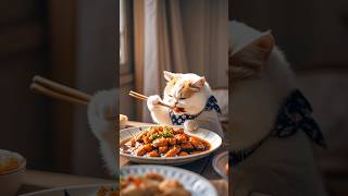 KITTY Dinner 🍽️😁 #ai #cat #cutecat #cartoon #funny #shortsfeed #shorts #shortsviral #fyp #hybrids