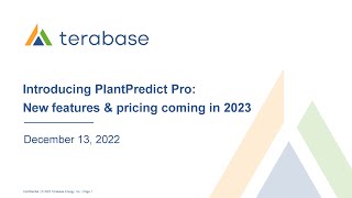 Webinar: Introducing PlantPredict Pro - New features \u0026 pricing coming in 2023 (December 13, 2022)