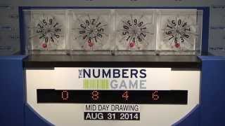 Midday Numbers Game Drawing: Sunday, August 31, 2014