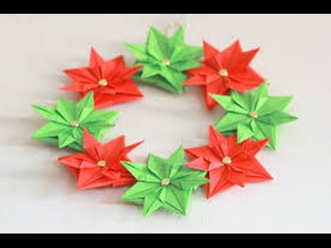Origami Toys - How to make an Origami Christmas Wreath Origami Toys - How to make an Origami Christmas Wreath