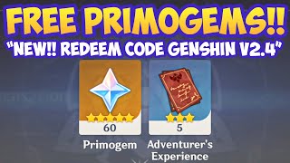 NEW!! Redeem Code FREE PRIMOGEMS Genshin Impact 2 4