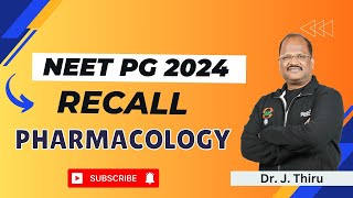 NEET PG Recall 2024 | Pharmacology || Dr. J. Thiru