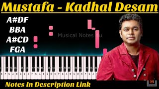 Mustafa Mustafa Piano Notes | Kadhal Desam | Ar.Rahman | Musical Notes 4u