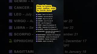 All 13 Zodiac Signs & Their Dates Revealed! 🐍✨ #ophiuchus #zodiacsigns #astrology #facts #zodiac