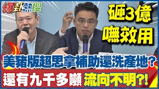 搞笑?中央砸3億補助專案進口豬肉 結果豬價繼續漲... 美豬版超思拿補助還洗產地?! 洪孟楷揪還有九千噸美豬流向不明 @大新聞大爆卦HotNewsTalk