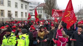 Warnstreik in der Textilindustrie am 6. Februar 2019 in Heidenheim