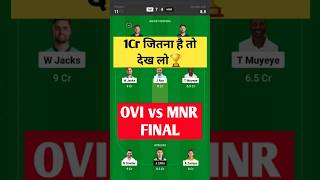 OVI vs MNR Dream11 Prediction Today | OVI vs MNR Dream11 Team | OVI vs MNR | The Hundred | Dream11