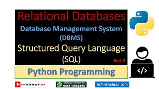 Relation Databases| Database Management System (DBMS)| Structured Query Language (SQL)| (part 2)