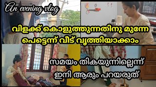 വിളക്ക് കൊളുത്തുന്നതിനു മുന്നെ പെട്ടെന്ന് വീട് വൃത്തിയാക്കാം/how to clean your home very fast/ vlog