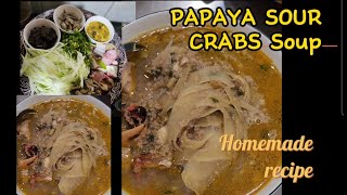 PAPAYA SOUR Crabs SOUP Recipe ll សម្លម្ជូរល្ហុងខួរក្ដាម - Cambodian food @mommyfood