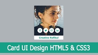 Card UI Design Hover Effects Using HTML5 AND CSS3 || Pure Css Tutorial