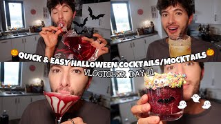 Quick \u0026 Easy HALLOWEEN COCKTAILS \u0026 MOCKTAILS ~ Vlogtober Day 11