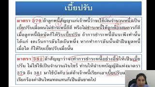 คลิปที่ 25 วิชานิติกรรมและสัญญา บรรยายเรื่องเบี้ยปรับ มาตรา 379-385