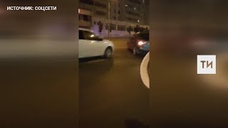 Появилось видео с места двойного наезда на велосипедиста в Казани