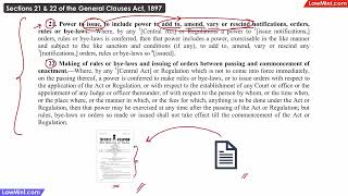 Sections 21 22 of the General Clauses Act 1897