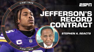 Justin Jefferson DESERVES EVERY PENNY! 👏 Stephen A. on the $140M RECORD-BREAKING