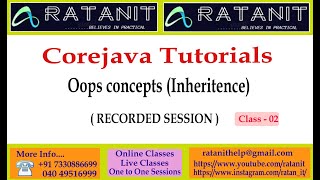 Core java Tutorials || Oops concepts || by Mr.Ratan || class-02