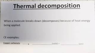 Thermal decomposition