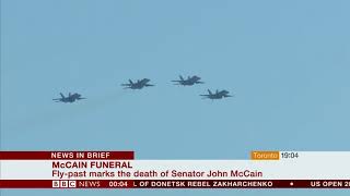 John McCain salute by the Blue Angels (USA) - BBC News - 3rd September 2018