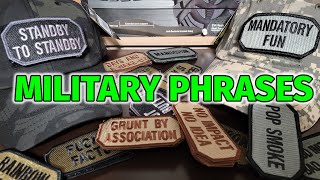 Military Phrases and their Meanings - Morale Patches with Military Sayings