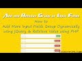 Add Remove Group of Input Fields Dynamically using jQuery