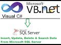 How to insert, Update Delete and Search Data From SQL Server by vb.net