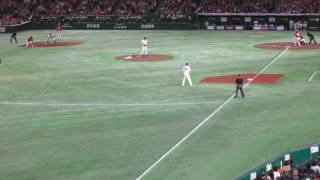 広島カープ【スタンドビュー】04/11/2017 東京ドーム 誠也ヒット、松山凡打、ブラッド三振